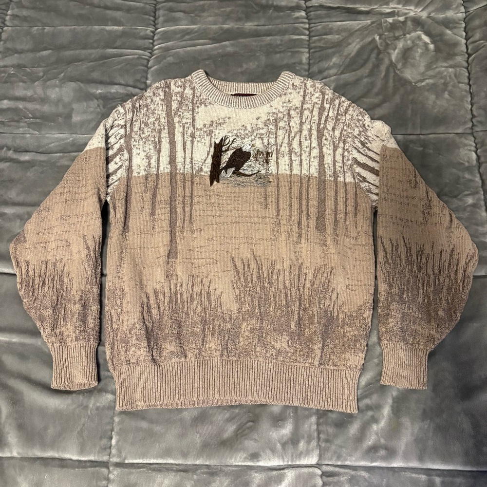 Vintage Eagle Detailing Embroidered Knit Sweater, Vintage USA Made